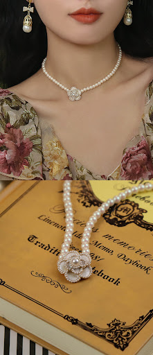 Title 9, Real Gold Plated French Royal Style Pearl Flowe...