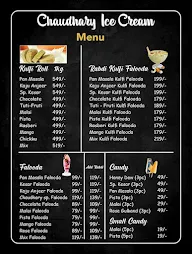 Chaudhary Ice Cream menu 1