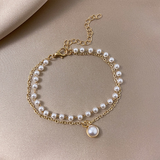 Title 5, Retro simple alloy beads double layers loving h...