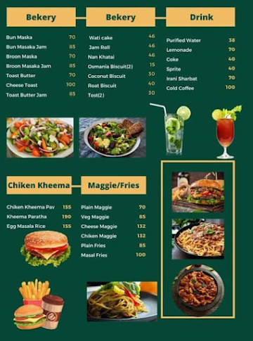 Cafe Irani menu 