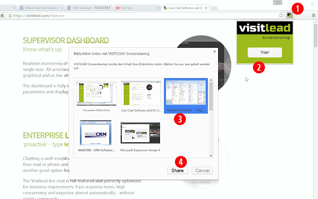 VISITLEAD Screensharing