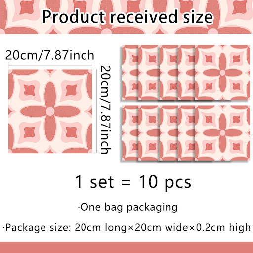 Title 1, ACZ8706 Retro Wall Tile Pattern Tile Sticker fo...