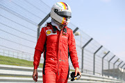 Sebastian Vettel of Germany and Ferrari during the F1 70th Anniversary Grand Prix at Silverstone on August 9 in Northampton, UK.