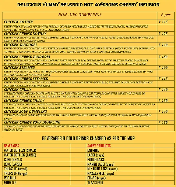 Dumpling Delights menu 