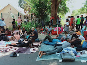 Students from the University of KwaZulu-Natal Pietermaritzburg campus claim they have been forced to sleep outside the campus gates because they have not been given a place to stay.