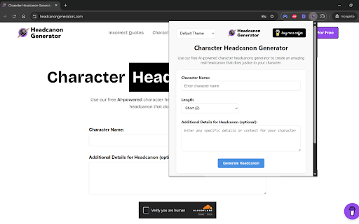 Character Headcanon Generator