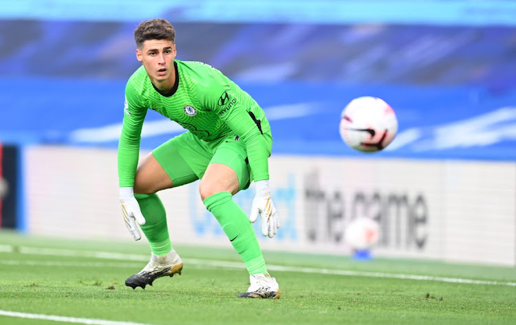 Kepa Arrizabalaga of Chelsea during the Premier League match against Liverpool at Stamford Bridge on September 20, 2020 in London, England.