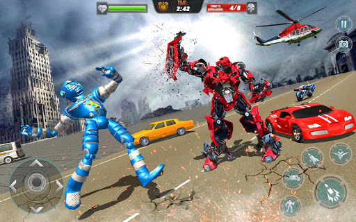 Télécharger Gratuit Flying Robot Police Chase- City Fighter War Robots APK MOD (Astuce) 2