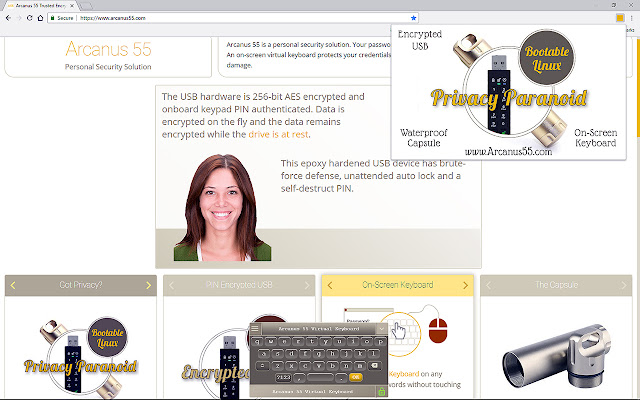 Arcanus 55 On-Screen Virtual Keyboard chrome extension