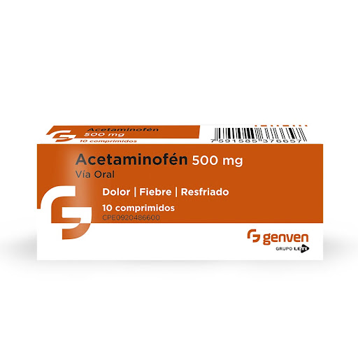 Acetaminofen 500Mg 10Tabletas Genven