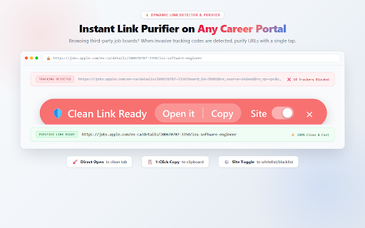 Job Link URL Cleaner & UTM Tracker Remover screenshot 3