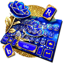 Download Gold Blue Rose Crystal Keyboard Theme Install Latest APK downloader