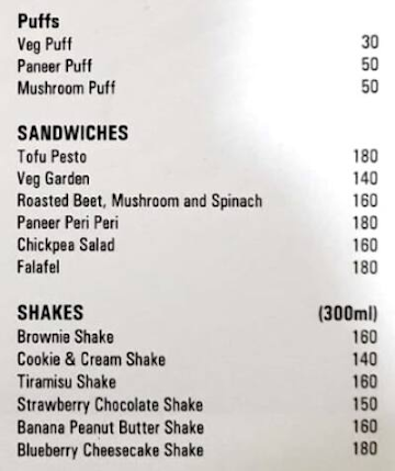 Bakeburry menu 