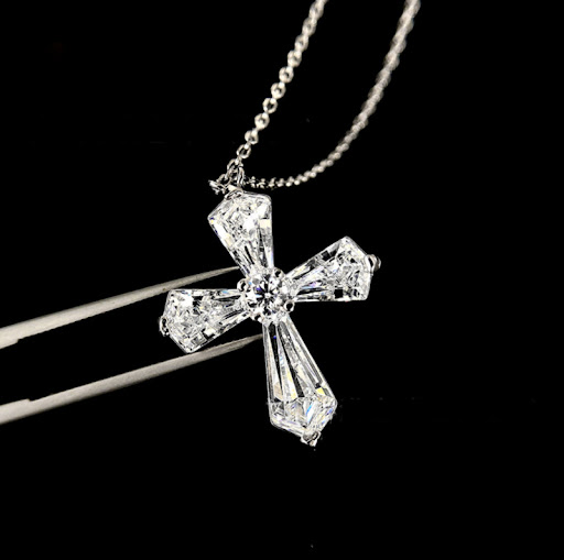 Title 2, High Carbon Diamond Ice Flower 925 Sterling Sil...