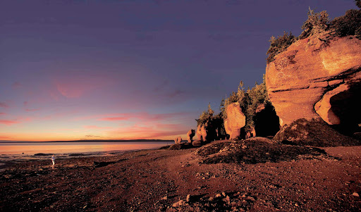 Trippy-looking rock formations along the coastline of New Brunswick, Canada. 