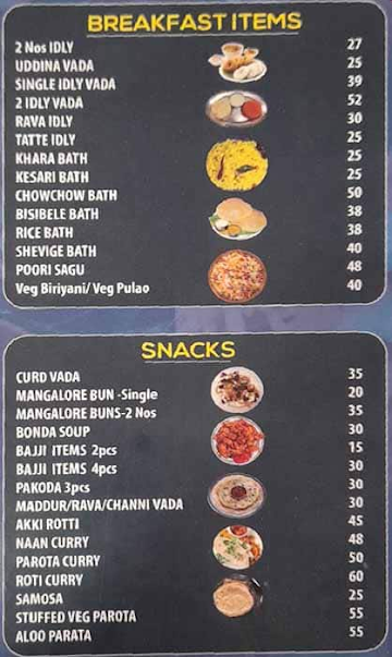 Vinaya Cafe menu 