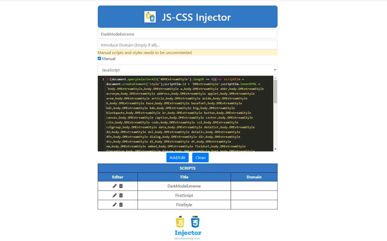 ABC JS-CSS Injector Preview image 6