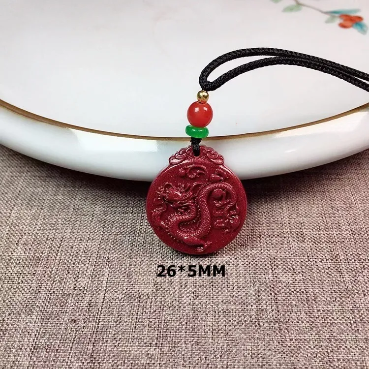Title 2, Pendentif Dragon Cinabre Violet Naturel Sable D...