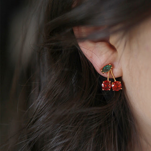 Title 1, Womens Exquisite Red and Green Zircon Earrings...