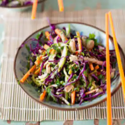 (new) Asian Slaw With Peanut Dressing Chicken