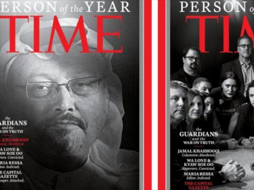 "Killed and imprisoned journalists - "The Guardians'" - have been named 2018's "Person of the Year" by Time." /BBC