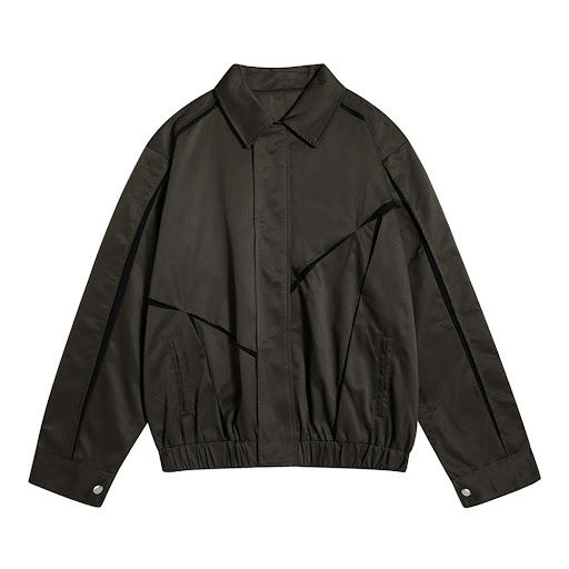 Title 9, Irregular Design Stitching Lapel Jacket. Elevat...