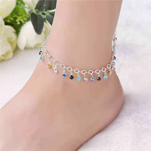 Title 3, Korean Style Simple Diamond Studded Silver Brac...