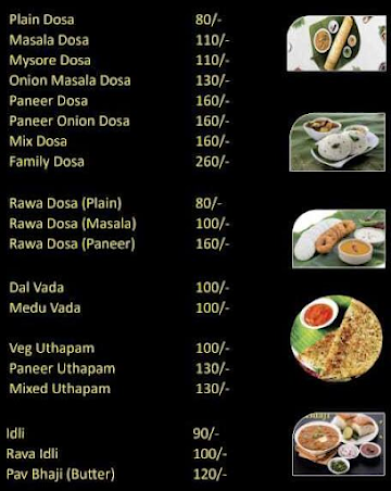 Sabka Dosa menu 