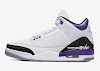 air jordan 3 white/purple-black-grey