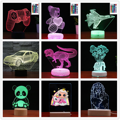 Title 5, Abstract Colorful Touch LED 3D Visual Light Enh...