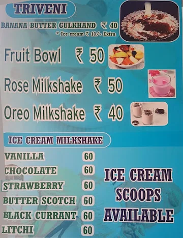 Sree Ganesha Fruit Juice Centre menu 