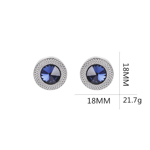Title 6, MenS French Shirt Cuffs Blue Crystal Gem Cuffl...