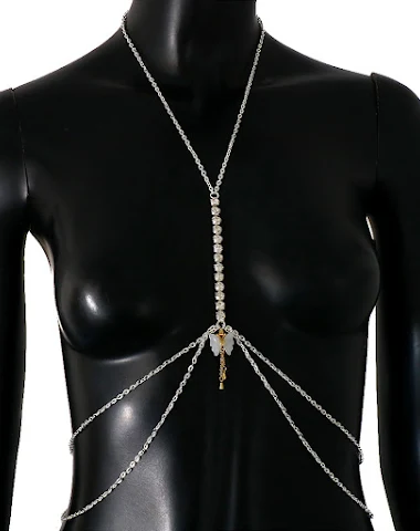 Chaîne de poitrine sexy en strass c - 2
