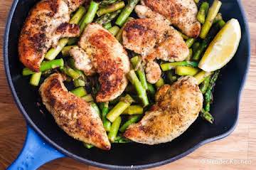 One Pan Lemon Garlic Chicken and Asparagus