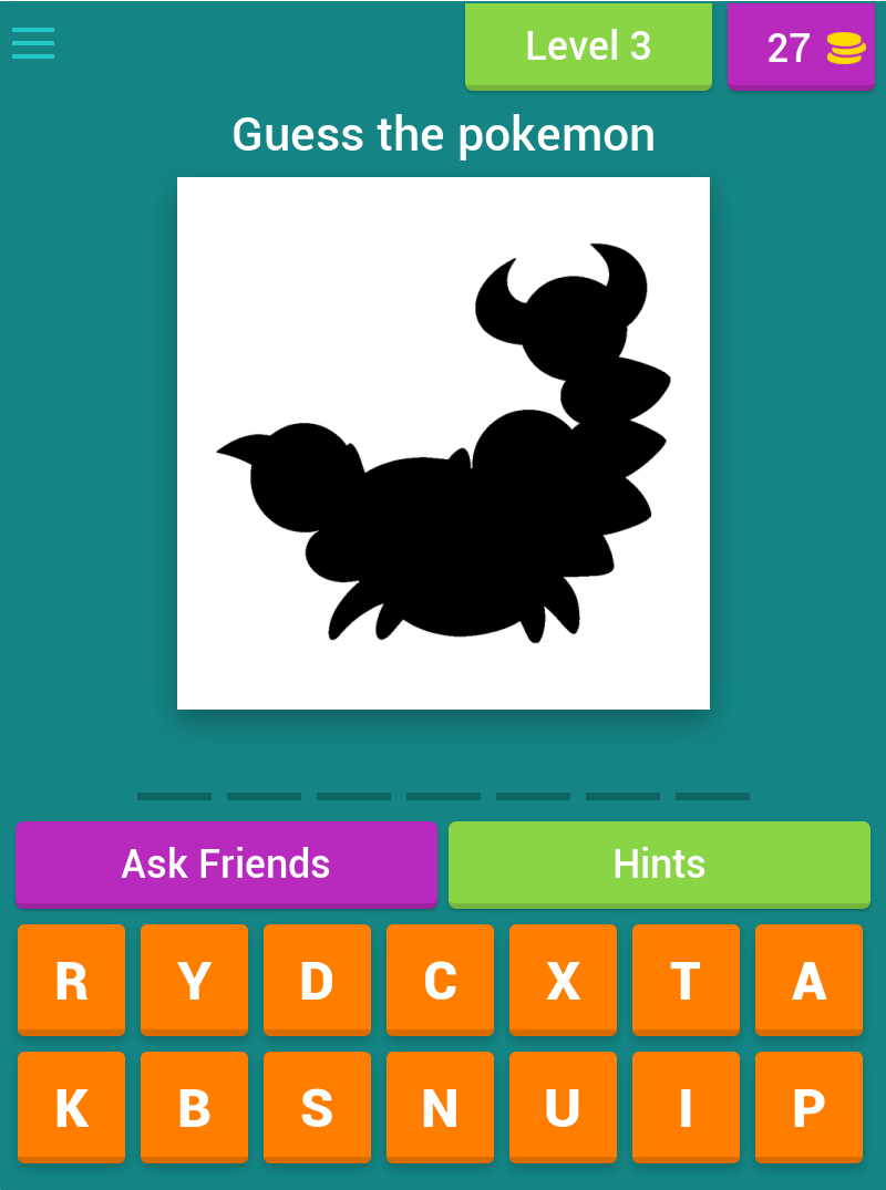 Guess The Pokemon Screen 1