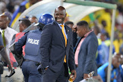 A smiling Kaizer Chiefs coach Steve Komphela during the Absa Premiership match against Mamelodi Sundowns at Loftus Versfeld on October 17, 2017 in Pretoria, South Africa. Chiefs won 2-1 to relieve pressure, at least for the moment, on the embattled coach. 