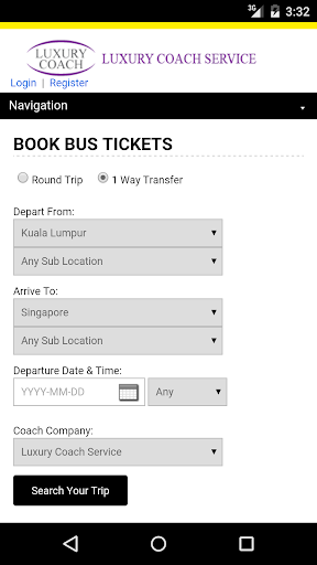 Luxury Coach Bus Ticket