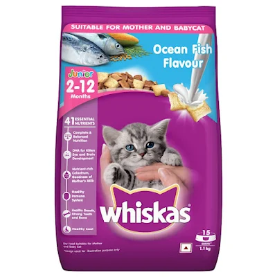 Whiskas Dry Cat Food - Junior Ocean Fish, For Kittens, 2-12 Months - 450 g