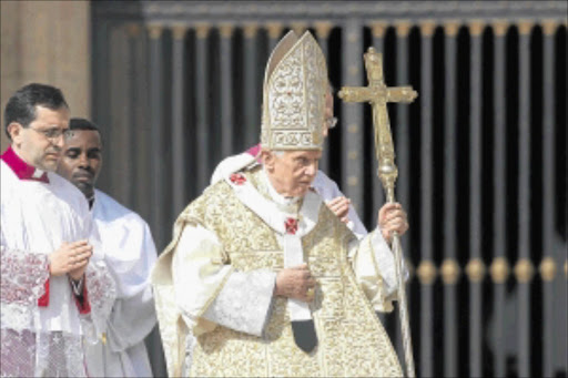 Pope Benedict XVI at the Holy Easter Mass at St Peter's Basilica square in this file picture.