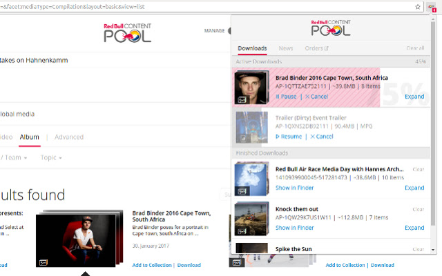 Red Bull Content Pool chrome extension
