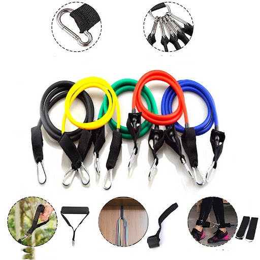 Title 1, Fitness Pull Rope with Latex Elasticity Home Wo...