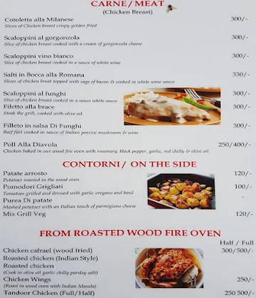 Roma Pizza and Bizza menu 