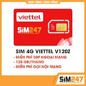 Sim 4G Viettel V120Z V90 Chỉ Với 90K/Tháng 120Gb/Tháng(4Gb/Ngày)+50 Phút Gọi Ngoại Mạng+Gọi Nội Mạng Miễn Phí