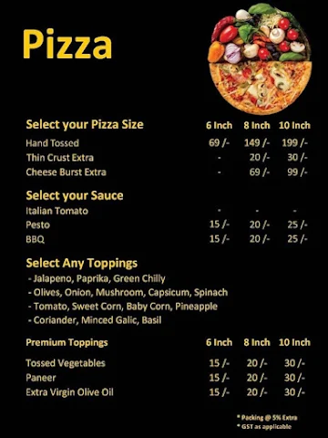 Northam's Pizza.Pita menu 