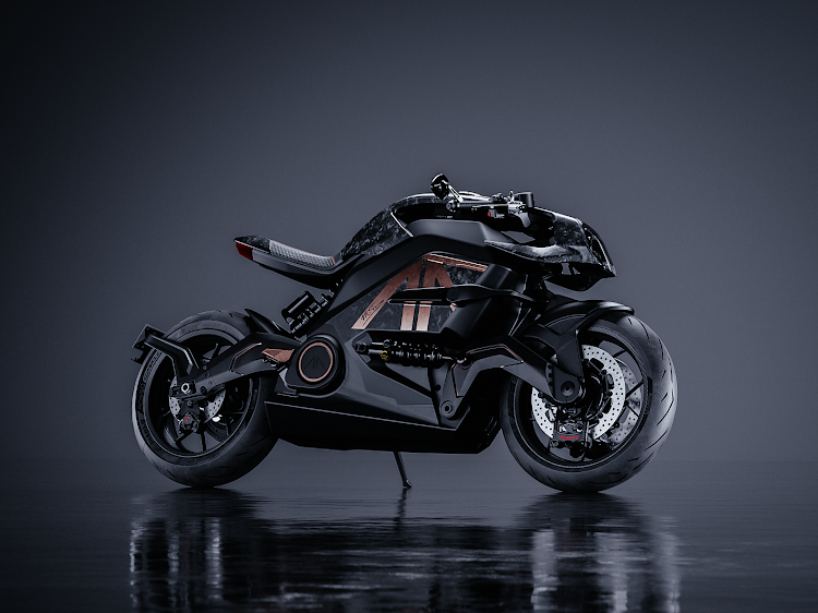 The carbon fibre electric bike has a claimed range of 320km in urban use and 190km on the freeway.