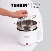 Nồi Lẩu Điện Mini Đa Năng 2 Tầng Tekkin Ti - 28A 1.8L Chống Dính Tặng Xửng Hấp Inox Lẩu Chiên Xào