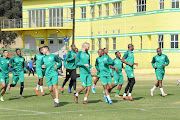 Mamelodi Sundowns players during the training session at Chloorkop ahead of their MTN8 clash against Bloemfontein Celtic in Pretoria, South Africa. 