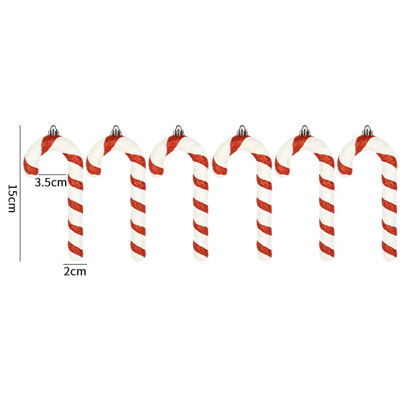 Muletas brillantes pintadas rojo, blanco y verde Accesorios de fotos Decoraciones navideñas perfectas, únicas y llamativas.