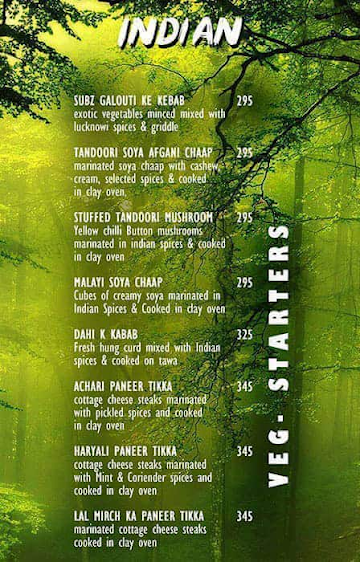 Jungle Jumboree menu 