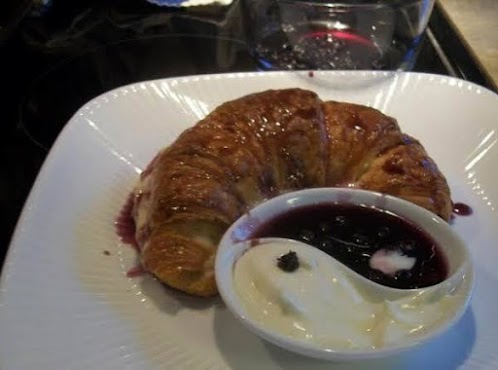 Lemon-Cream Brunch Croissants with Maple-Blueberry Syrup